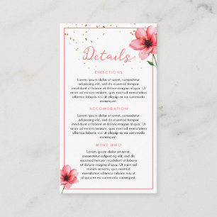 Carte D'accompagnement Chic Blush Rose Floral Confetti Mariage cadre