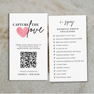 Carte D'accompagnement Chic Calligraphie Mariage Capture Le Code QR Amour