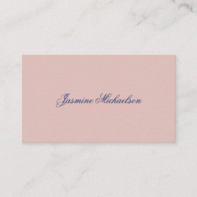 Carte D'accompagnement Chic Calligraphie Nom Couleur Or Rose Adorable (Devant)