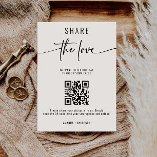 Carte D'accompagnement Chic Calligraphy Capturer le code QR d'amour