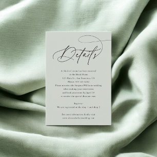 Carte D'accompagnement Chic Calligraphy Détails du Mariage photo