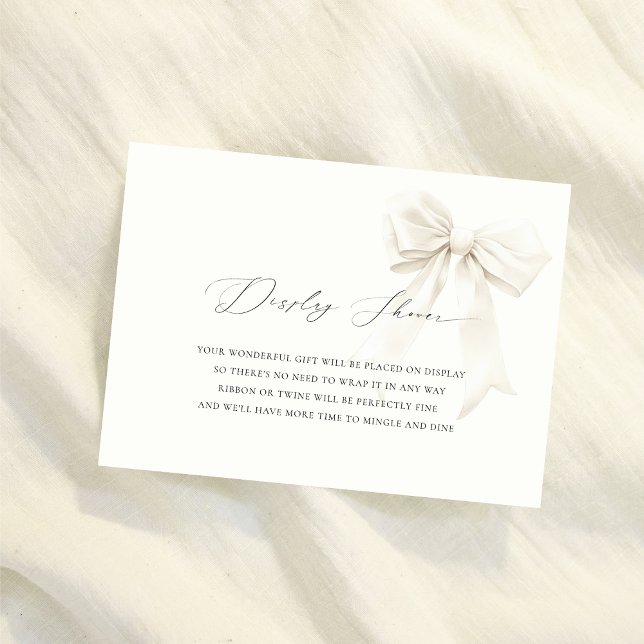 Carte D'accompagnement Chic Classy White Bow Affichage Fête des mariées d (Créateur téléchargé)