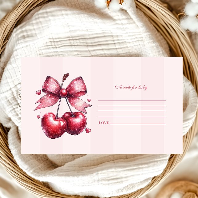 Carte D'accompagnement Chic Coquette cerise sur le dessus Baby Note pour  (Créateur téléchargé)