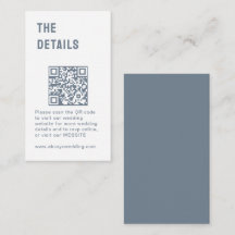 Chic Dusty Blue Morden minimaliste QR Code Mariage