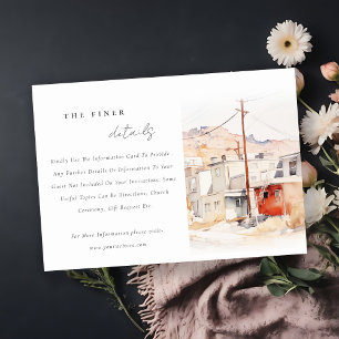 Carte D'accompagnement Chic El Paso Texas City Scape Détails du Mariage