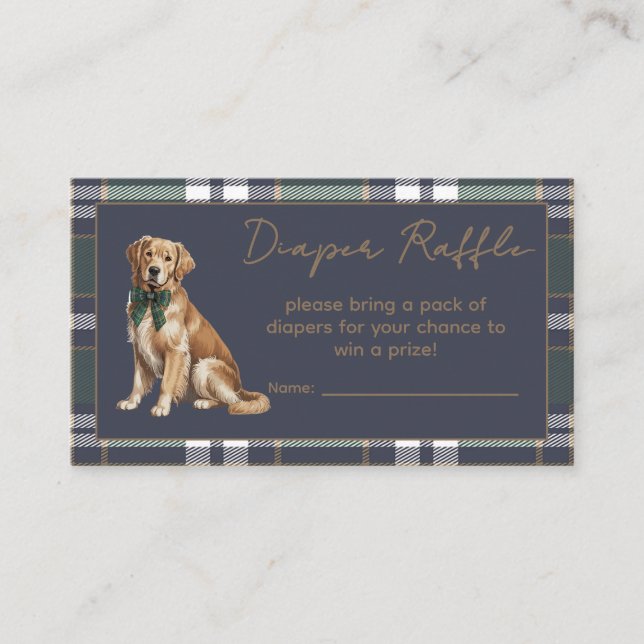 Carte D'accompagnement Chic elegant Fancy Dog R.L. theme Diaper Raffle (Devant)