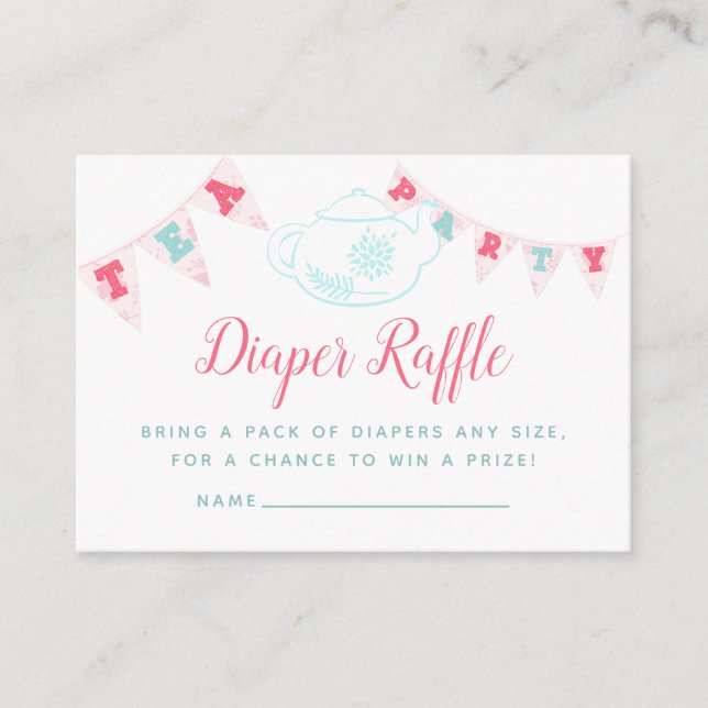Carte D'accompagnement Chic Fille Baby shower Thé Fête Raffle (Devant)