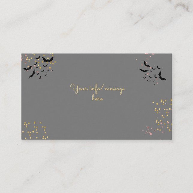 Carte D'accompagnement Chic glam gothique effrayant fille fête d'annivers (Devant)