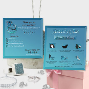 Carte D'accompagnement Chic Gradient Turquoise Blue Jewelry Instructions