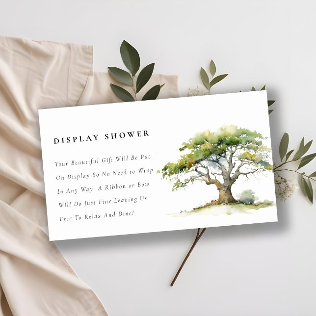 Carte D'accompagnement Chic Green Oak Tree avec douche Baby shower (Créateur téléchargé)
