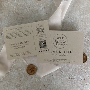 Carte D'accompagnement Chic Kraft Papier Business Logo Merci Ordre