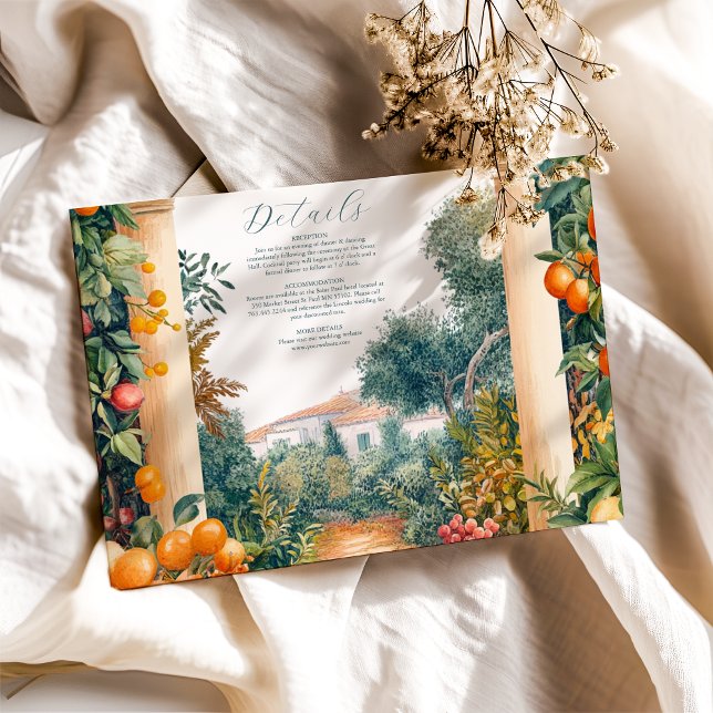 Carte D'accompagnement Chic Lemon Mariage d'été méditerranéen (Créateur téléchargé)