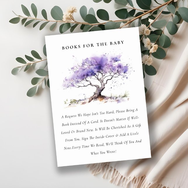 Carte D'accompagnement Chic Lilac Jacaranda Tree Livres Pour Baby shower (Créateur téléchargé)