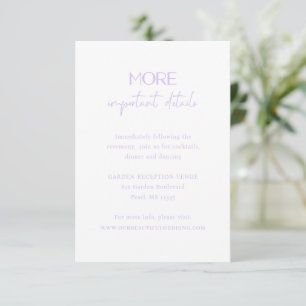 Carte D'accompagnement Chic Lilac Mariage moderne