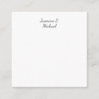 Carte D'accompagnement Chic Lovely Calligraphie Couple Noms Mariage