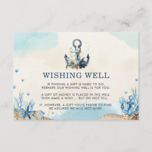 Carte D'accompagnement Chic Nautical Ancre Beach Mariage moderne