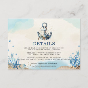 Carte D'accompagnement Chic Nautical Ancre Beach Mariage moderne
