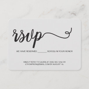 Carte D'accompagnement Chic Nous avons des sièges réservés pour vous Modè