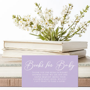Carte D'accompagnement Chic Pastel Purple Livres pour Baby shower