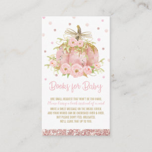 Carte D'accompagnement Chic rose Citrouille Baby shower fille apporter un
