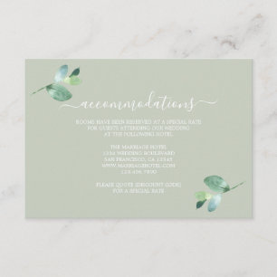 Carte D'accompagnement Chic Script Eucalyptus Foliage Information Mariage