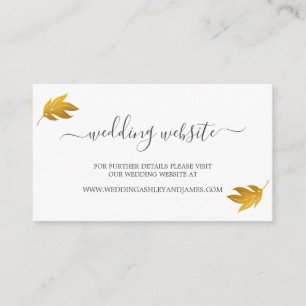 Carte D'accompagnement Chic Script Gold Leaf Mariage site