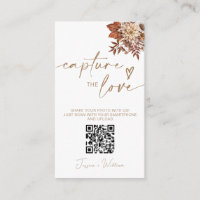 Chic Terracotta Floral Capture Le Code QR Amour