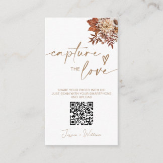 Carte D'accompagnement Chic Terracotta Floral Capture Le Code QR Amour