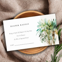 Chic Tropical Palm Trees Diaper Baby shower Raffle