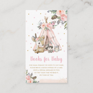 Carte D'accompagnement Chic Woodland Animals Livres de douches tribales p