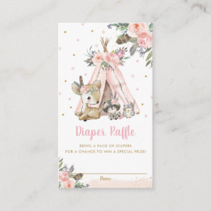Carte D'accompagnement Chic Woodland Animals Raffle de couche de couche d