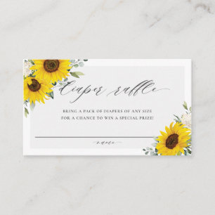 Carte D'accompagnement Chic Yellow Sunflower Floral Déchets Billet
