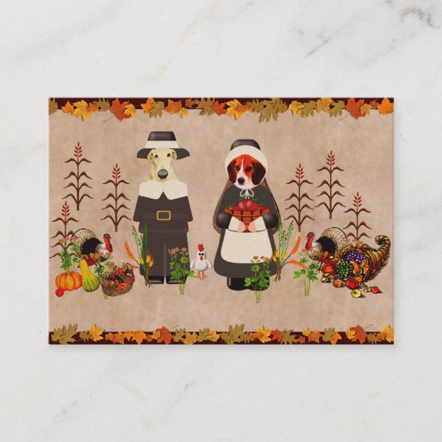 Carte D'accompagnement Chiens de Thanksgiving (Devant)