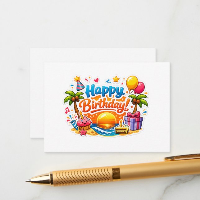 Carte D'accompagnement Children's birthday card (Devant/Arrière en situation)