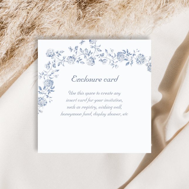 Carte D'accompagnement Chinoiserie Blue Floral Fête des mariées (Créateur téléchargé)