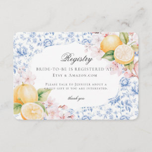 Carte D'accompagnement Chinoiserie Lemon Tea Fête des mariées Toile Regis