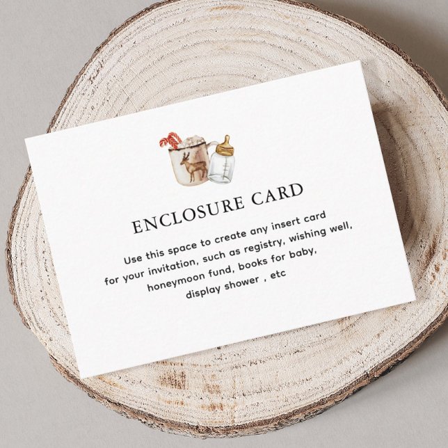 Carte D'accompagnement Chocolat chaud Baby shower d'hiver personnalisé (Créateur téléchargé)