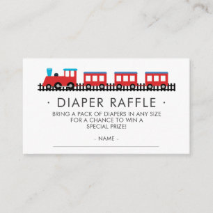 Carte D'accompagnement CHOO CHOO TRAIN Baby shower Déchets Raffle Billet