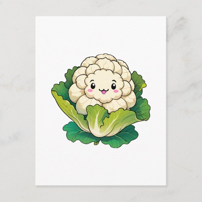 Carte D'accompagnement Chou-fleur Kawaii (Devant)