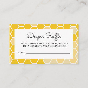 Carte D'accompagnement Chou jaune Bee Baby shower Déchets Raffle Billets
