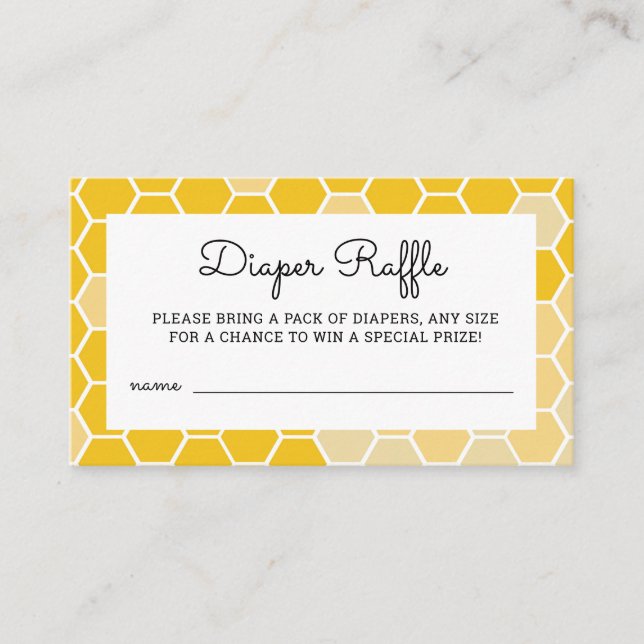 Carte D'accompagnement Chou jaune Bee Baby shower Déchets Raffle Billets (Devant)