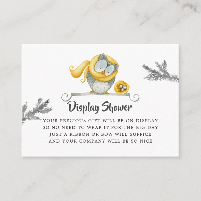 Carte D'accompagnement Chouette d'hiver Baby shower de Noël (Devant)
