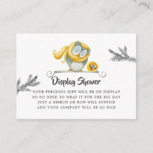 Carte D'accompagnement Chouette d'hiver Baby shower de Noël