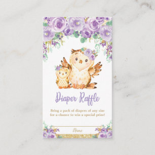 Carte D'accompagnement Chouette florale violette Baby shower Déchets