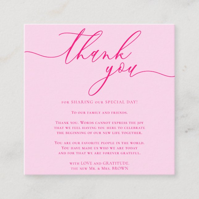 Carte D'accompagnement Christmas Pink Essential Custom Photo Thank You (Devant)