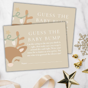 Carte D'accompagnement Christmas Reindeer Baby shower Baby Bump Jeu