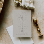 Carte D'accompagnement Chronologie du Mariage de tonalité neutre Ordre de<br><div class="desc">Il s'agit d'une carte d'insertion de ligne de temps mariage de ton neutre. Modifiez la plupart du libellé et toutes les couleurs. // Pour les articles correspondants, visitez la collection "SAWYER" dans le magasin Sincerely By Nicole Zazzle. * Si vous aimez ce design mais ne le voyez pas disponible pour...</div>