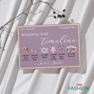 Carte D'accompagnement Chronologie minimaliste Mariage classique