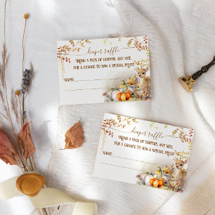 Carte D'accompagnement Chute Baby shower Citrouille de bois  Déchets