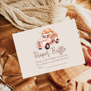 Carte D'accompagnement Chute Baby shower Citrouille Truck Diaper Raffle